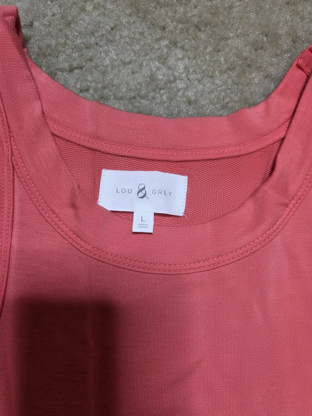Lou & Grey High Neck Tank Maxi Dress Coral Pink Signature Soft Slit Size L